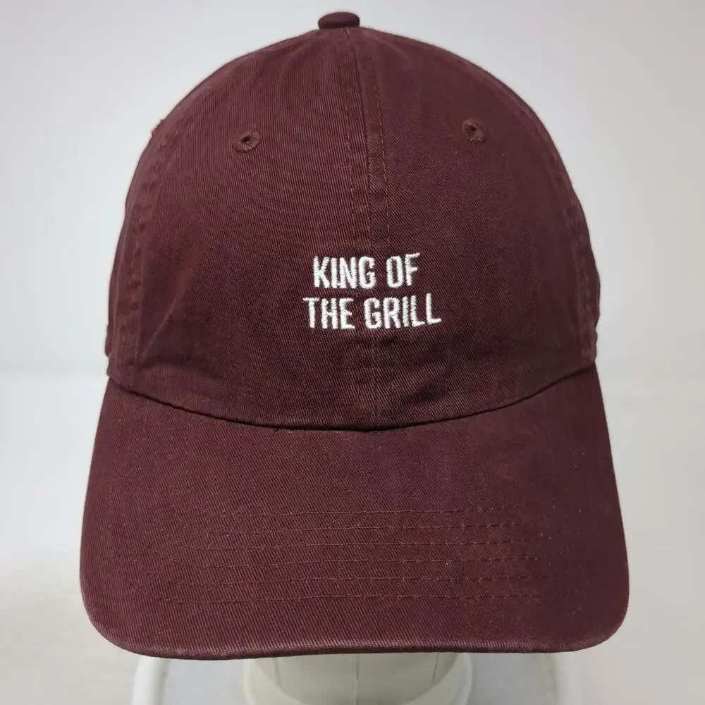 Wembley Baseball Cap Red One Size King Of The Grill Cotton Adjustable Dad Hat